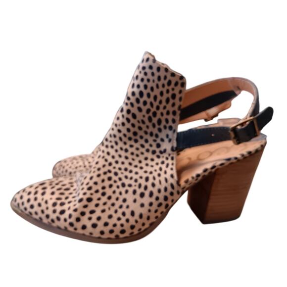 ccocci sling back leopard print Joel  heels shoes size 10 - Picture 1 of 7